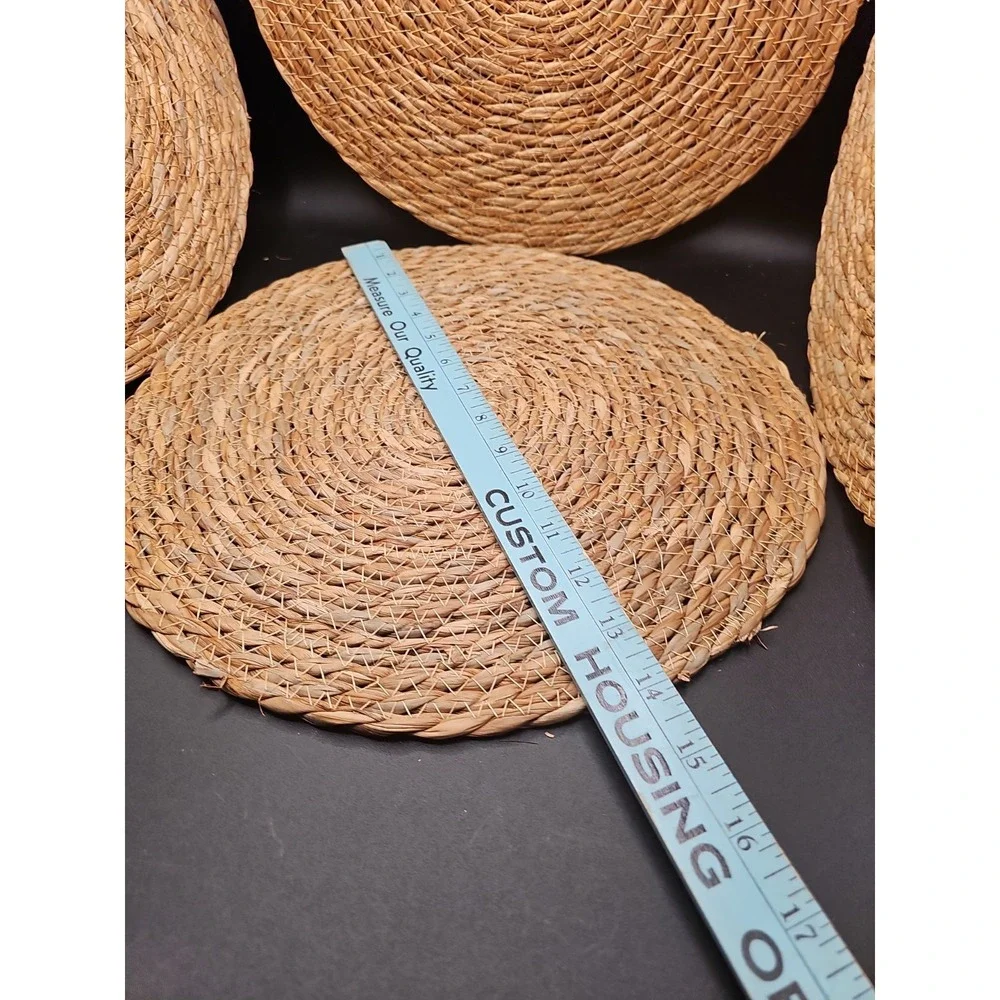 Round Seagrass 14 Inch Placemats Wicker Rattan Sweetgrass Set Of 4